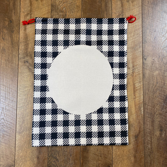 Santa Sack | Black & White Buffalo Plaid